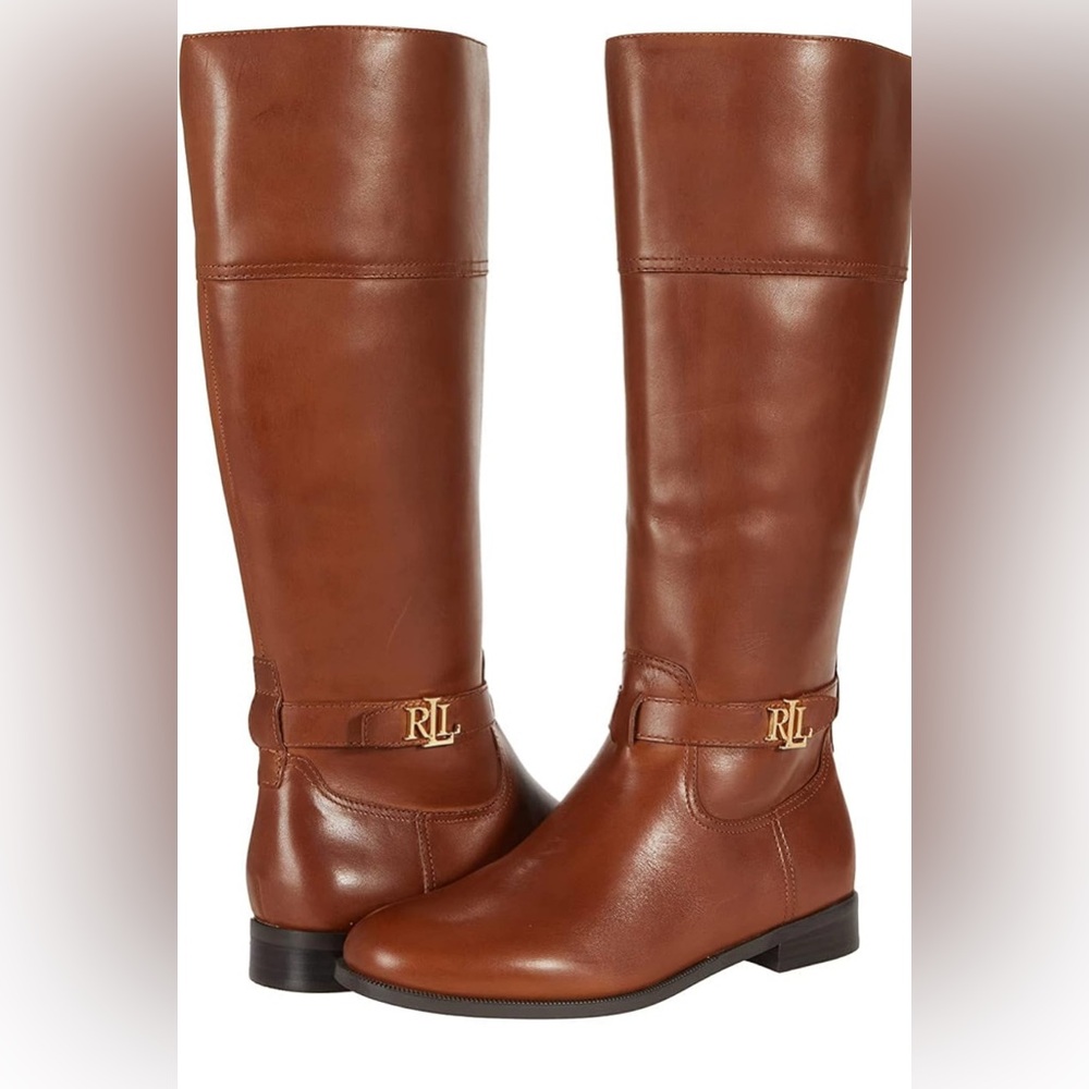 Lauren Ralph Lauren full grain leather Baylee Boots 9.5 NWOT